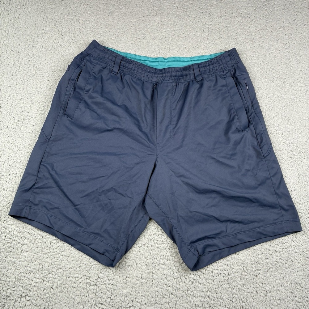 Birddogs Athletic Shorts Men's XL Long Blue Lined Stretch Zip Pocket